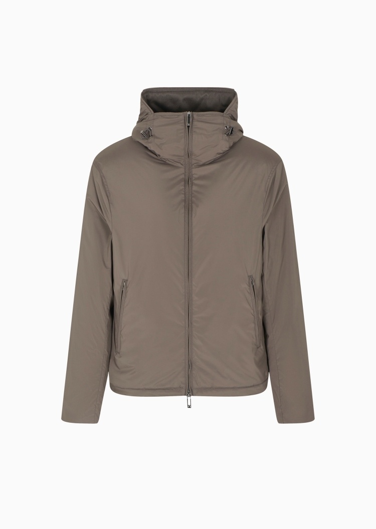 Emporio Armani 男士连帽短款商务休闲风帽棉服外套