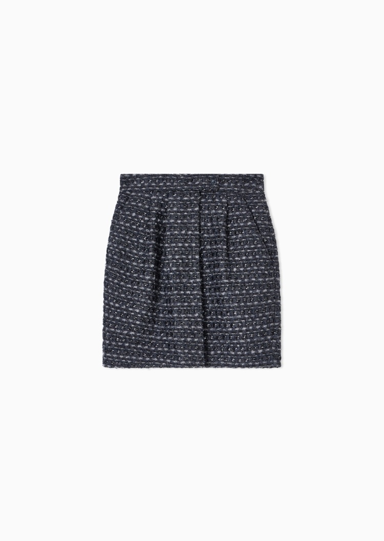 Emporio Armani 女士短款正面褶裥时尚优雅半身裙