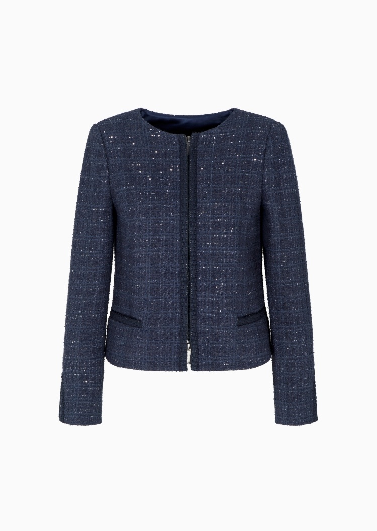 Emporio Armani 女士圆领合身商务休闲西装西服外套