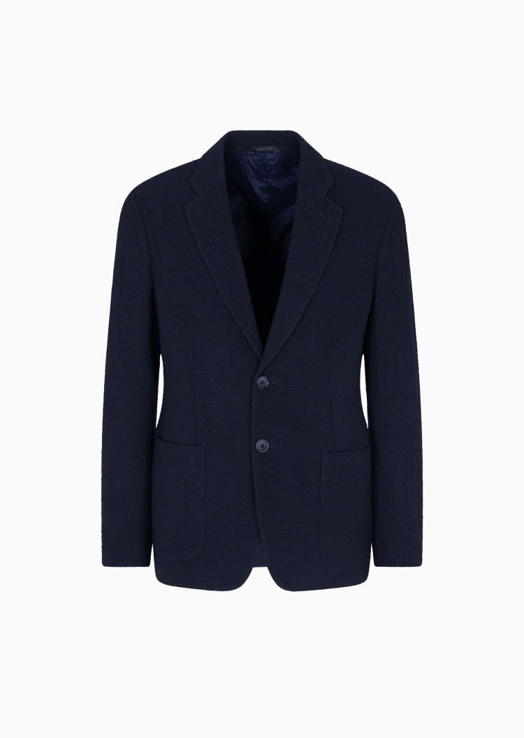 Giorgio Armani 男士绵羊毛平驳领休闲西服西装外套