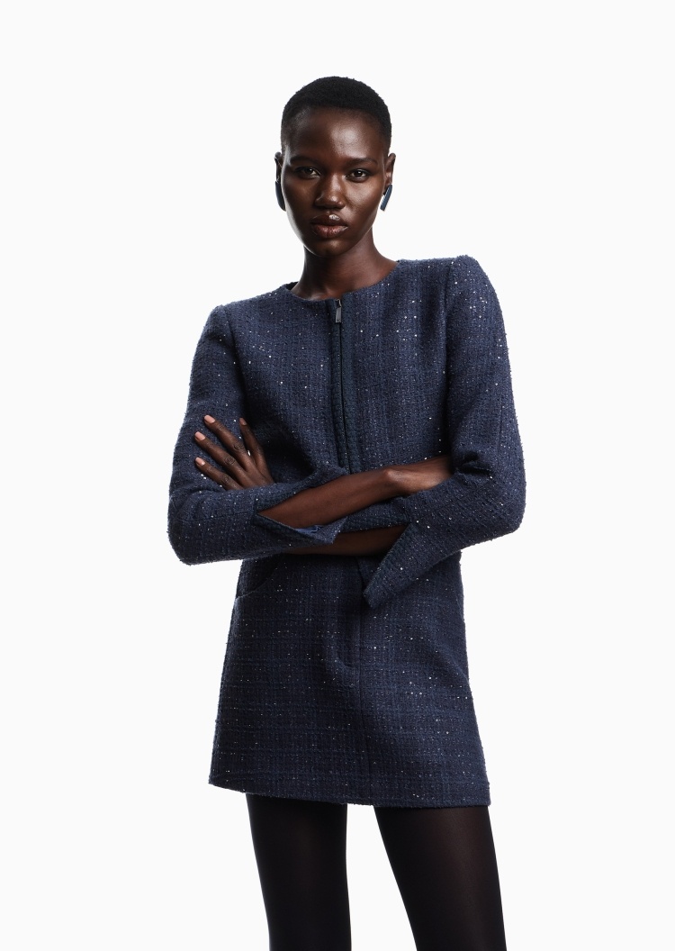 Emporio Armani 女士圆领合身商务休闲西装西服外套