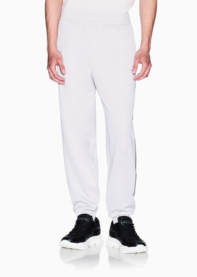 ARMANI EXCHANGE 男士棉质宽松长款锥形束脚印花卫裤