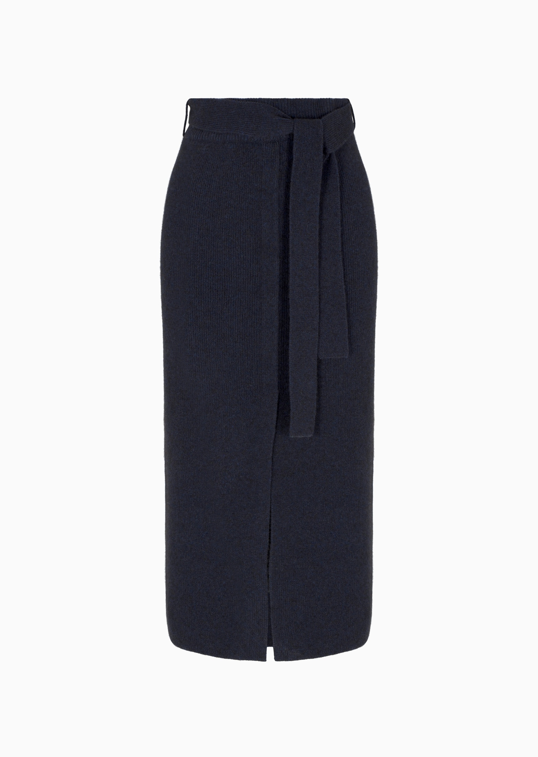 Emporio Armani 女士绵羊毛中长款纯色配腰带半身裙