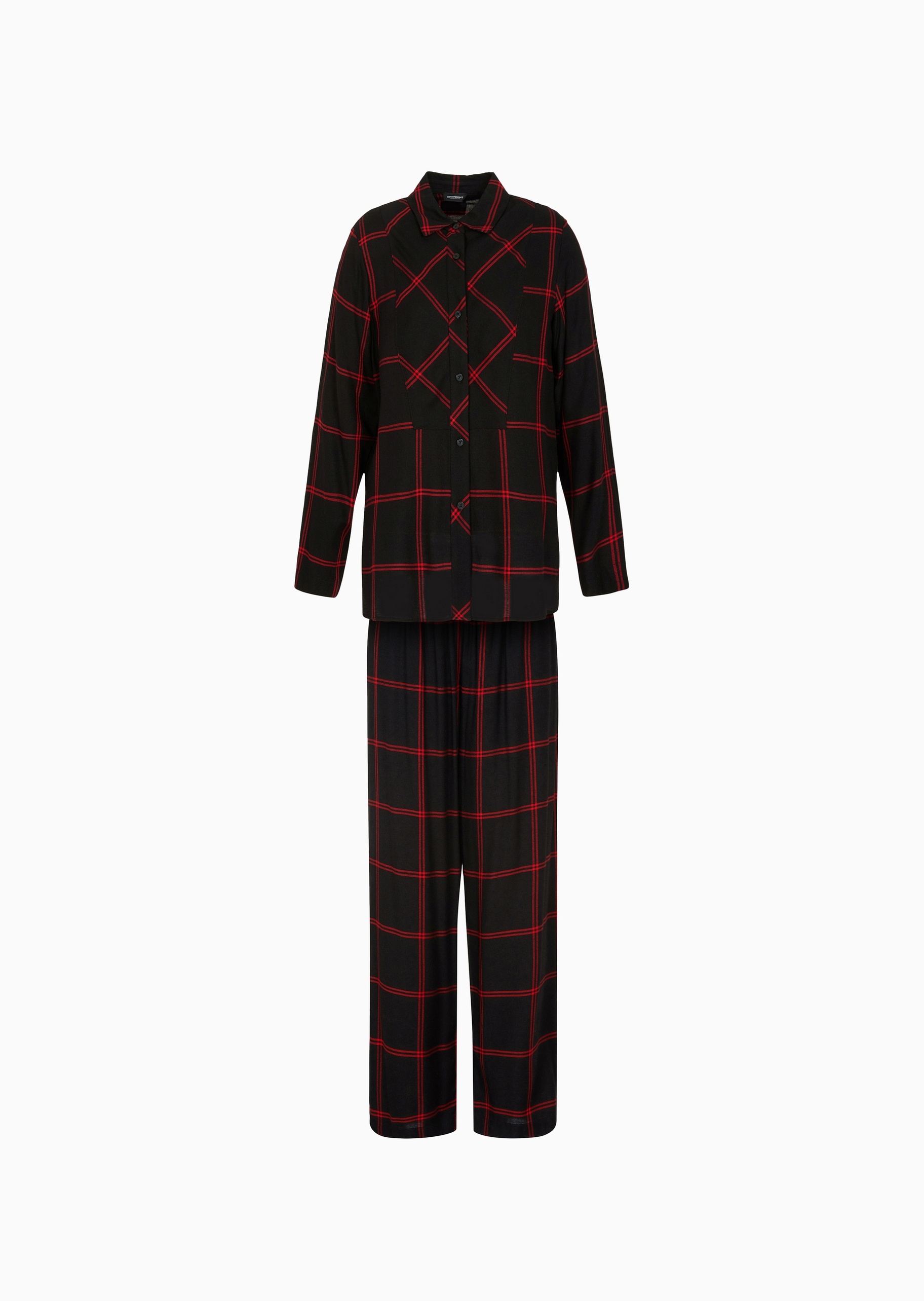 Emporio Armani 女士松弛休闲翻领长裤家居睡衣套装