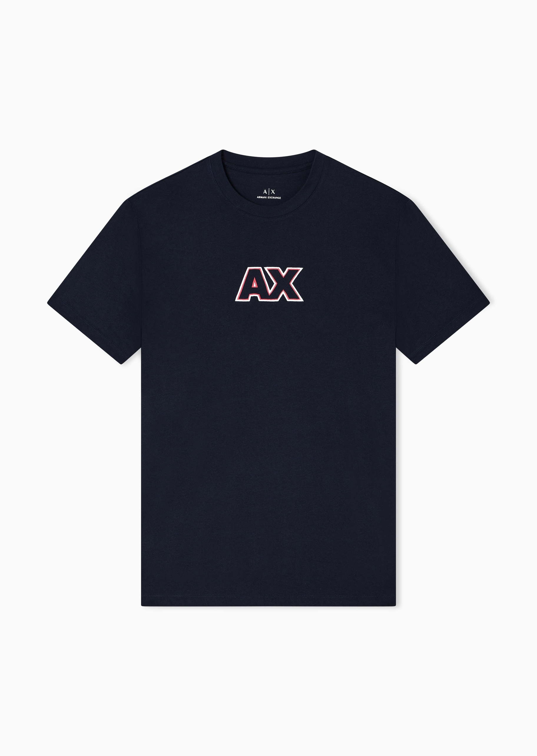 ARMANI EXCHANGE 男士纯棉合身短袖圆领标识刺绣T恤