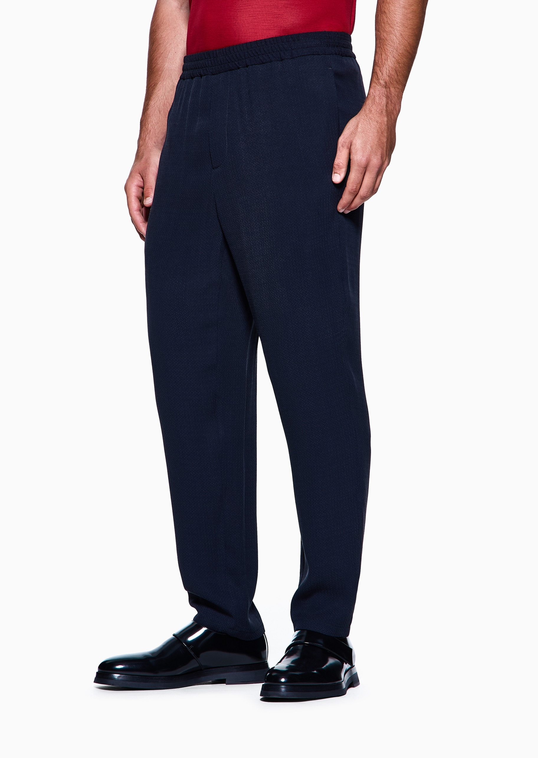 Giorgio Armani 男士宽松长款直筒简约纯色休闲裤