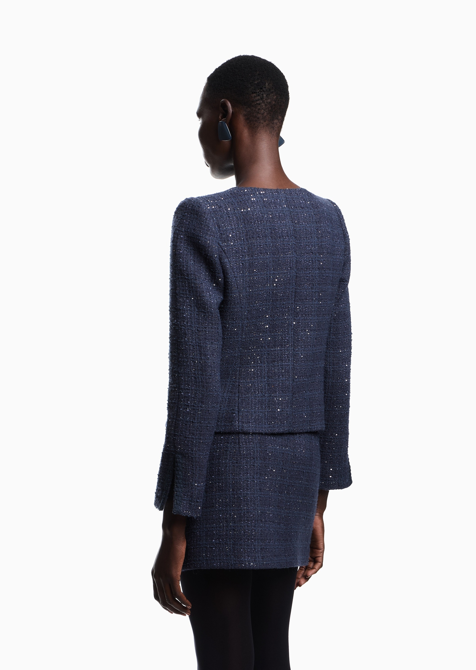 Emporio Armani 女士圆领合身商务休闲西装西服外套