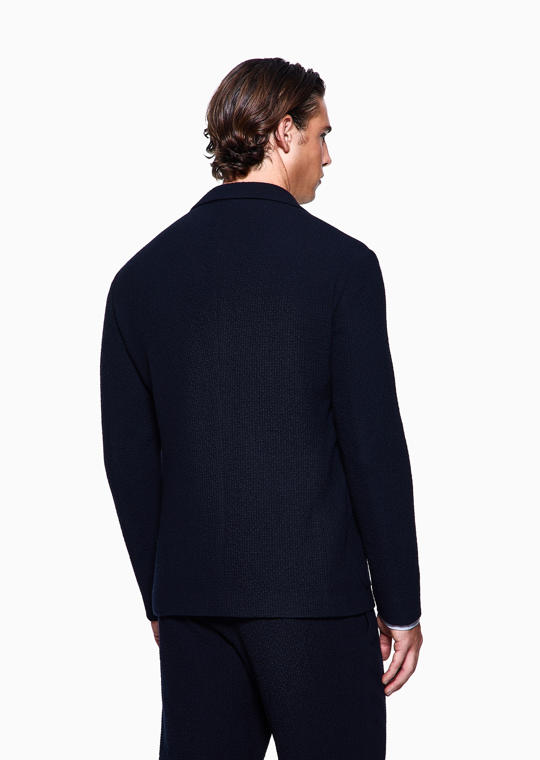 Giorgio Armani 男士绵羊毛平驳领休闲西服西装外套