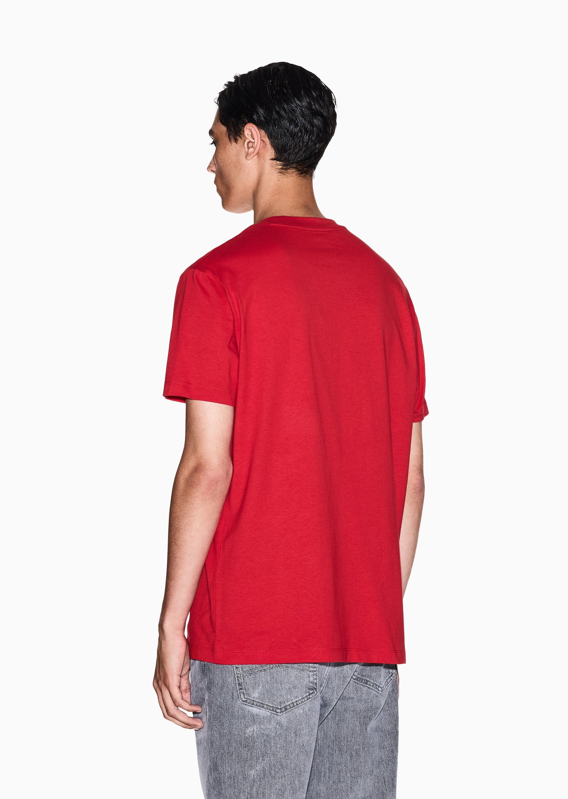 ARMANI EXCHANGE 男士纯棉合身短袖圆领时尚印花T恤