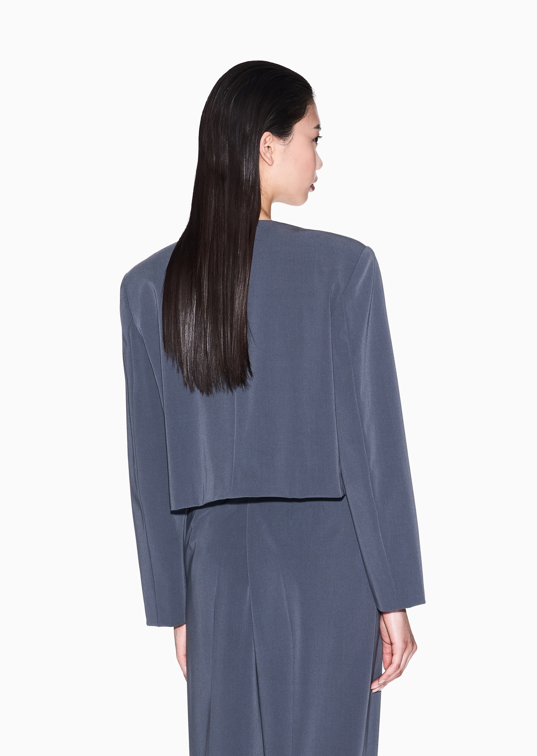 ARMANI EXCHANGE 女士短款圆领单排扣复古休闲西装外套
