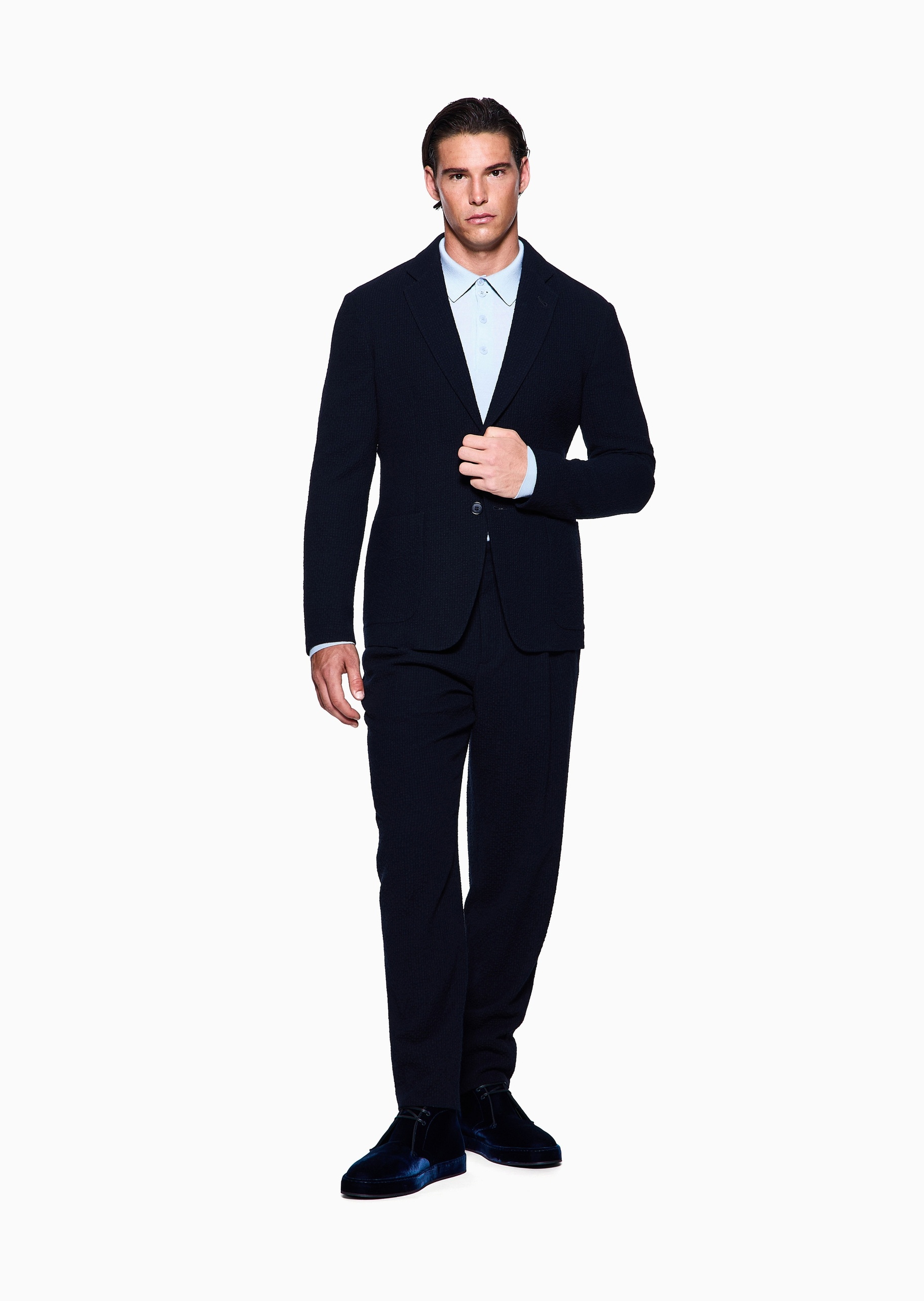 Giorgio Armani 男士绵羊毛平驳领休闲西服西装外套