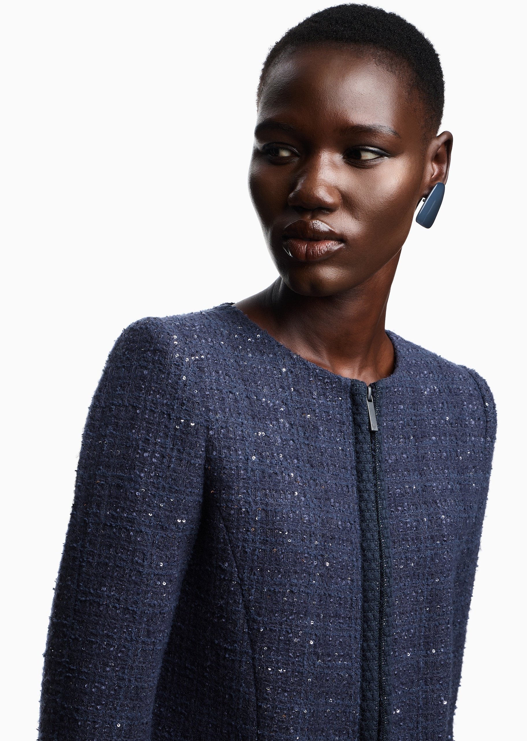 Emporio Armani 女士圆领合身商务休闲西装西服外套