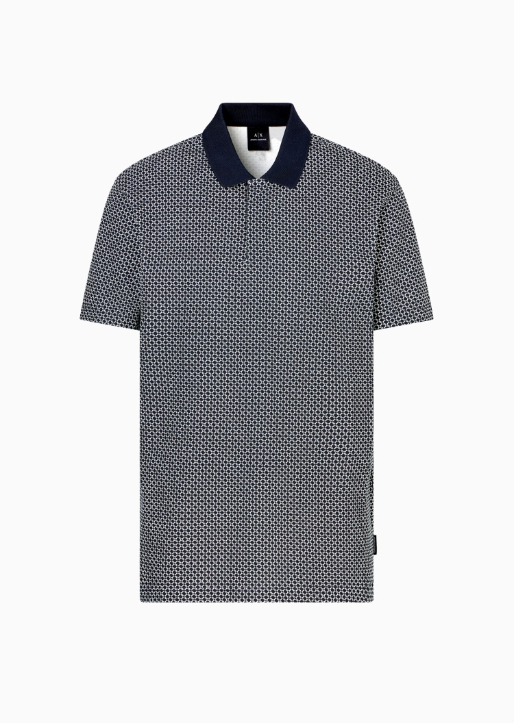 ARMANI EXCHANGE 男士纯棉微弹合身短袖翻领Polo衫