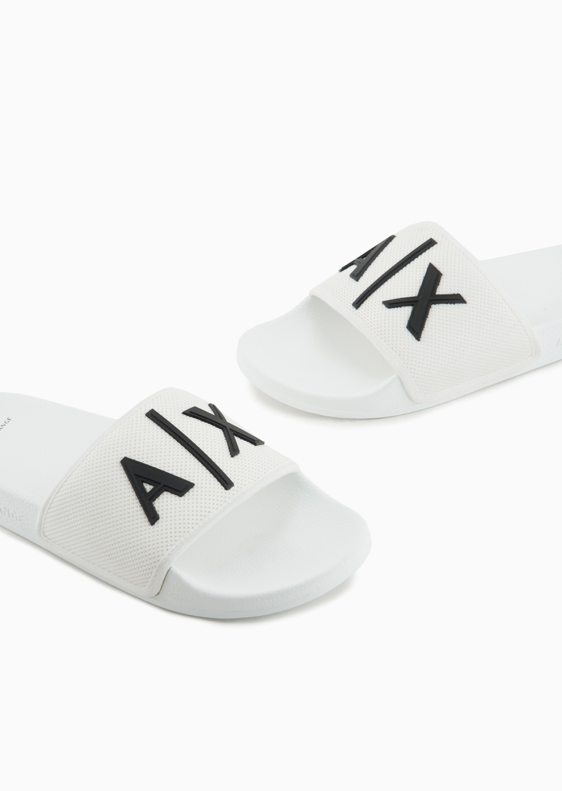 ARMANI EXCHANGE 男士单袢带平底LOGO休闲拖鞋