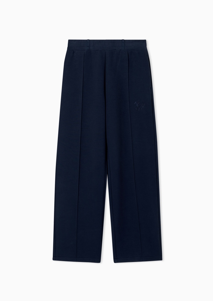 EA7 男士微弹宽松长款直筒加厚刺绣运动卫裤