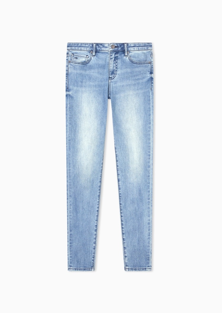 ARMANI EXCHANGE 女士修身微弹水洗长款中腰牛仔裤