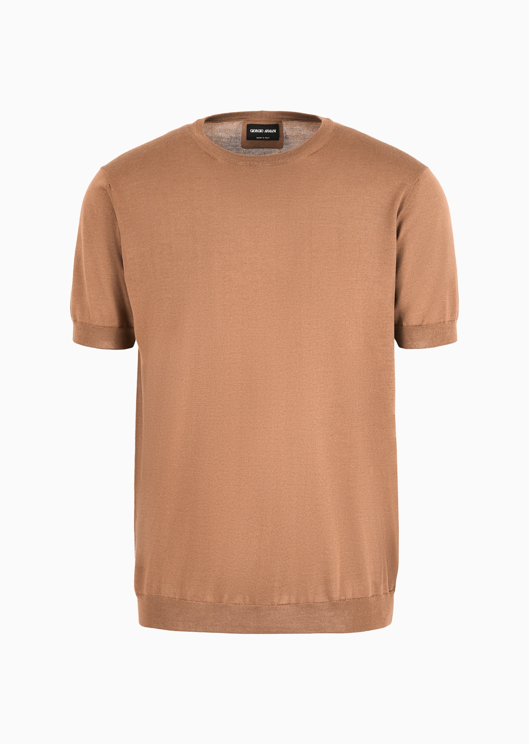 Giorgio Armani 男士合身短袖圆领休闲纯色针织T恤