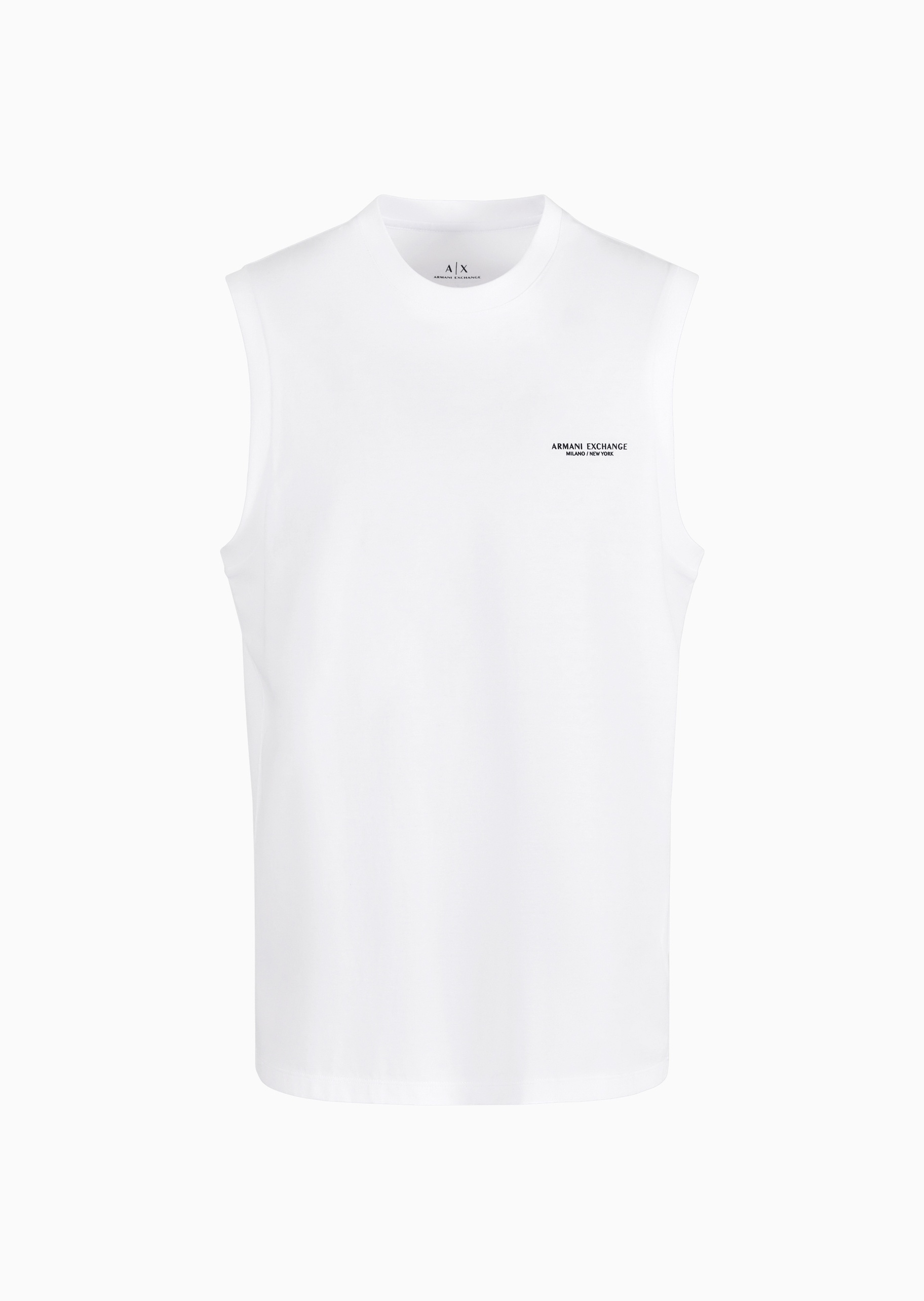ARMANI EXCHANGE 男士全棉合身无袖圆领纯色休闲背心