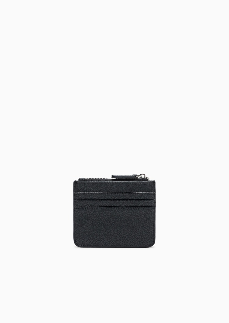 ARMANI EXCHANGE 女士拉链扁平多卡位鹿皮纹手拿卡夹