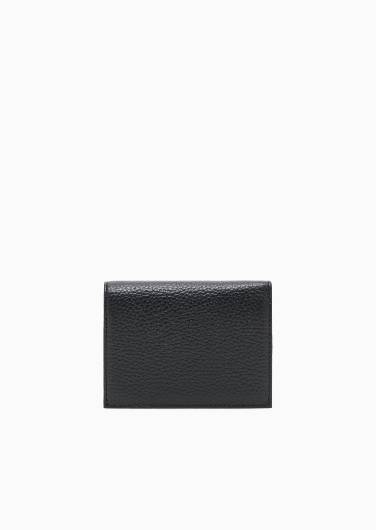 Emporio Armani 男士牛皮革荔枝纹对折轻便钱夹钱包卡包一体