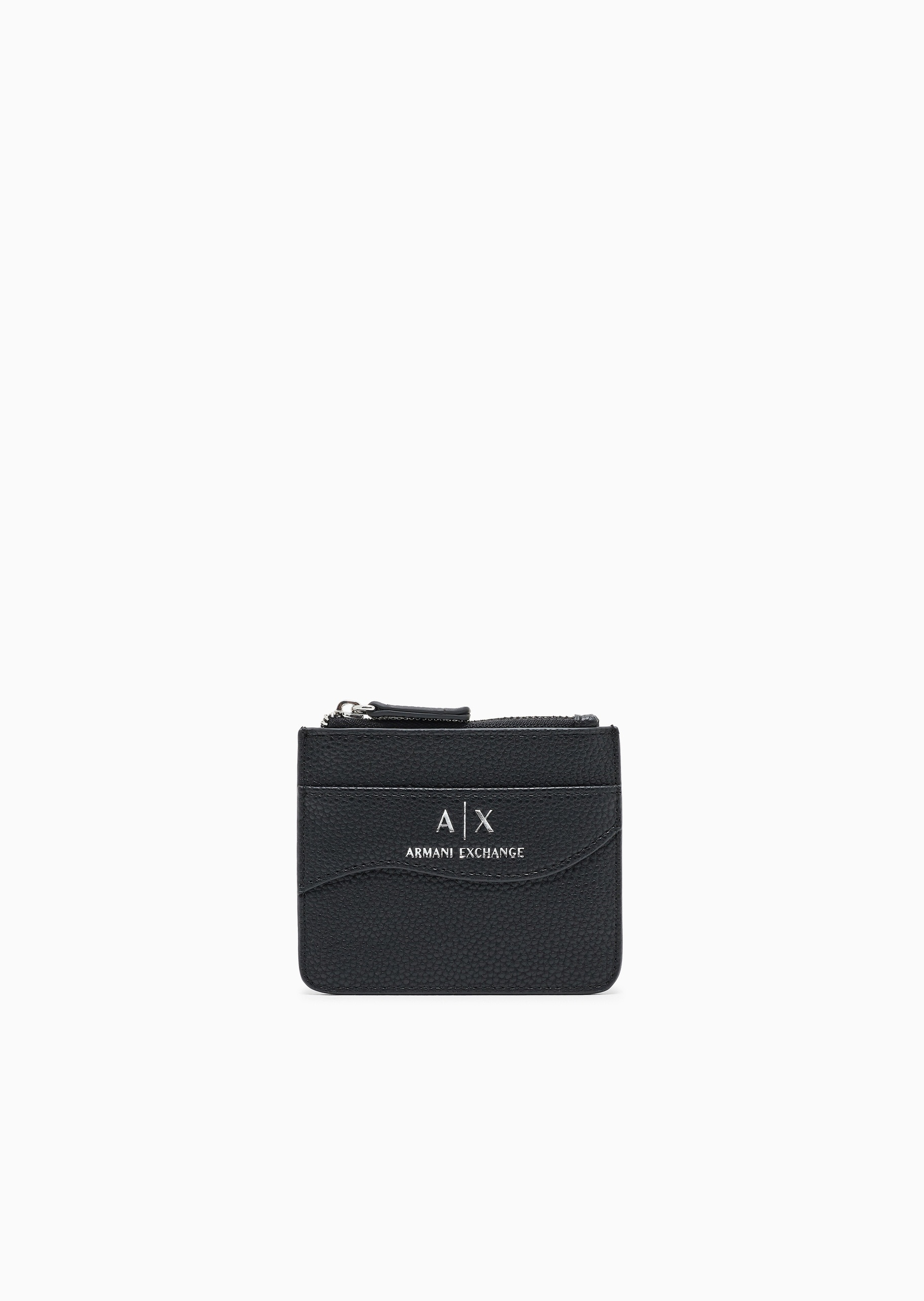 ARMANI EXCHANGE 女士拉链扁平多卡位鹿皮纹手拿卡夹