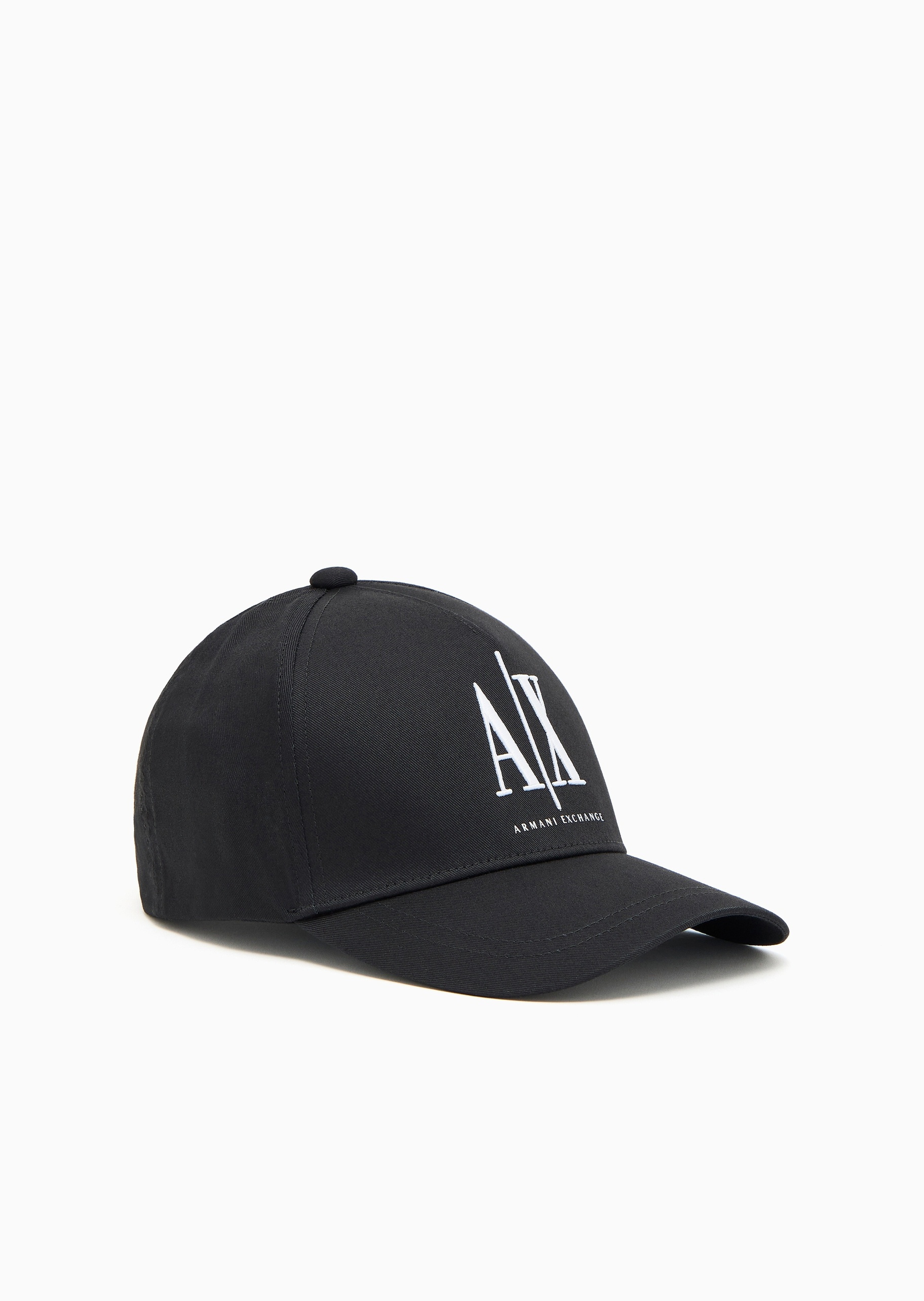 ARMANI EXCHANGE 男女同款全棉排扣圆顶弯檐LOGO刺绣棒球帽