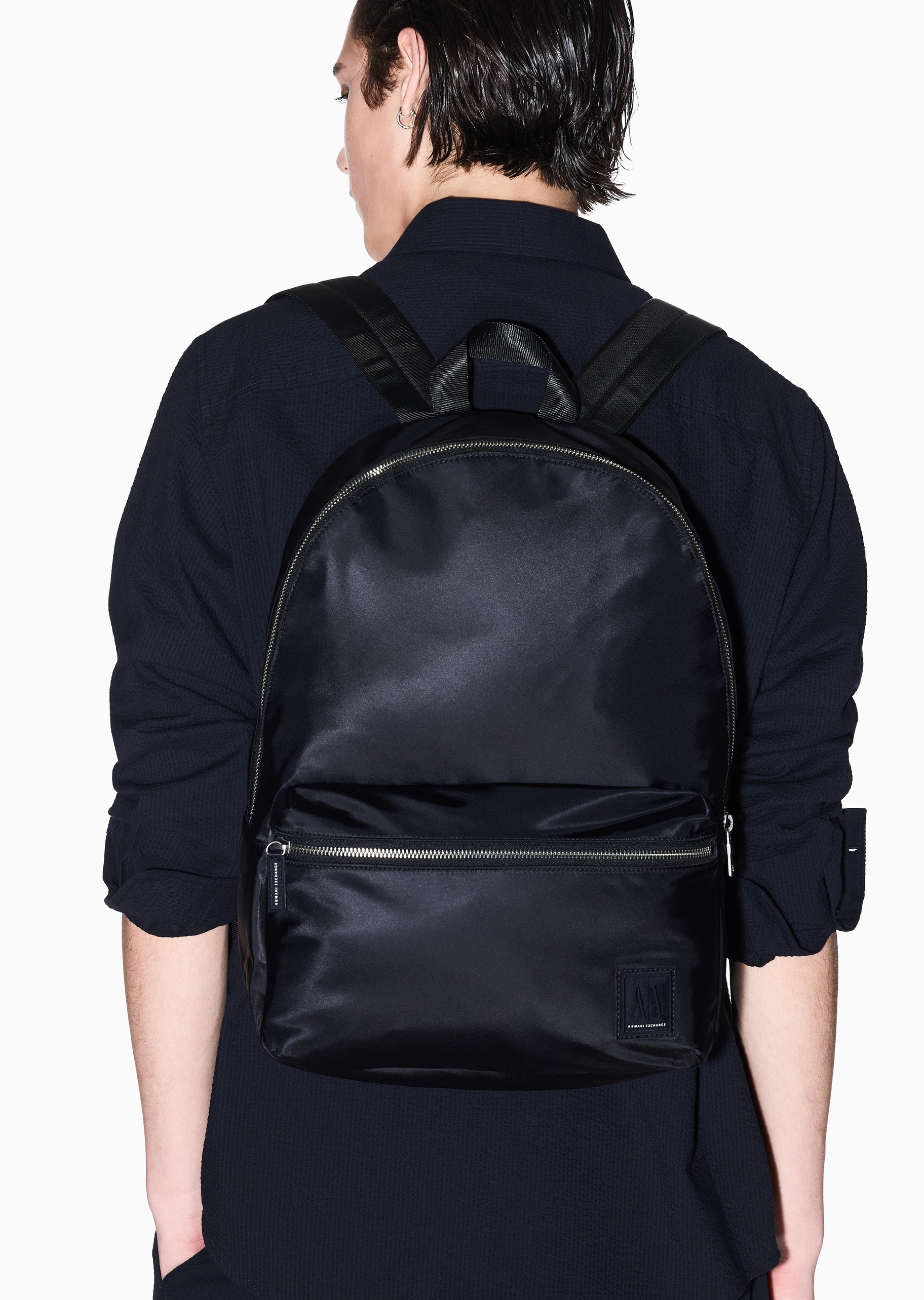 ARMANI EXCHANGE 男士拉链圆形可调节大容量手提双肩包