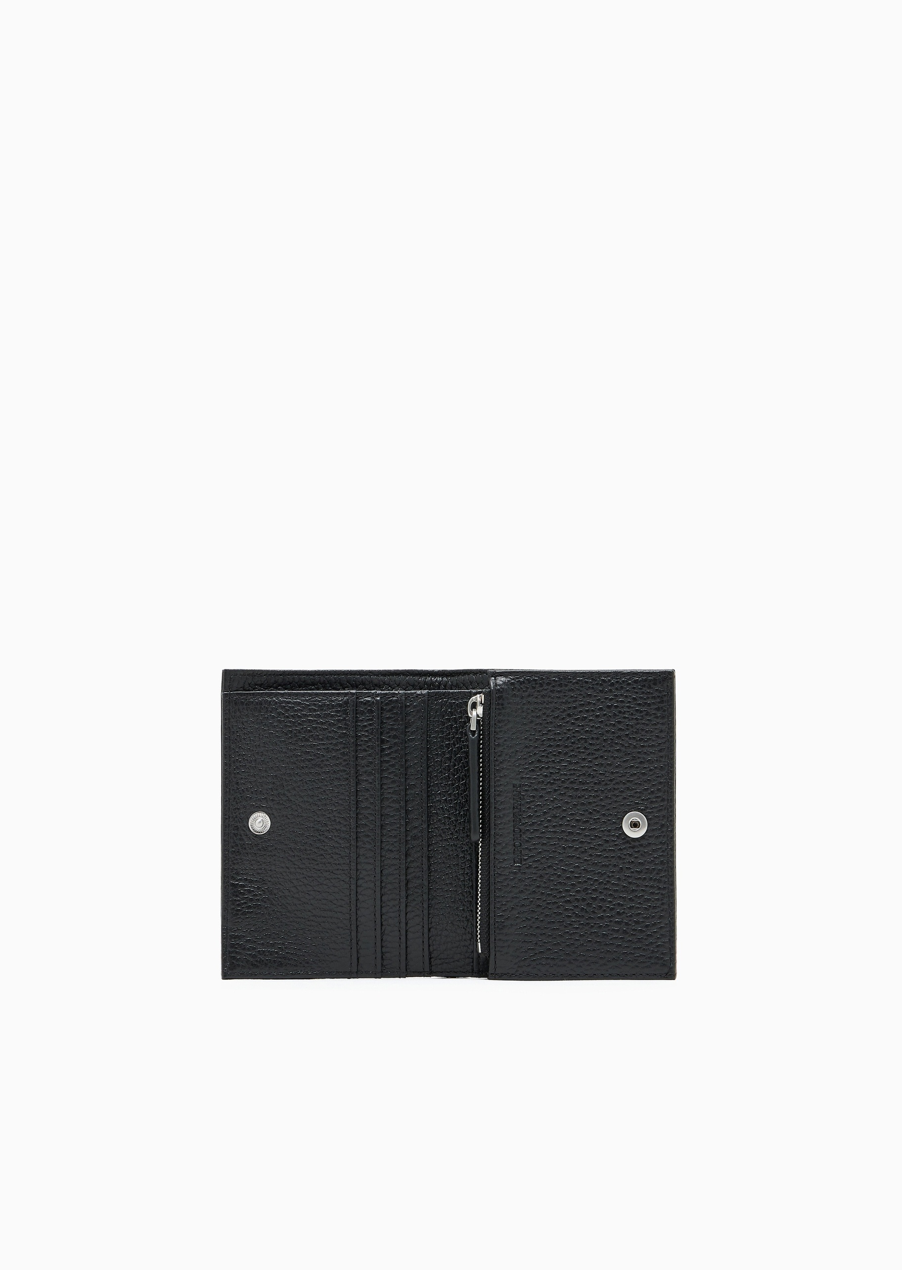 Emporio Armani 男士牛皮革荔枝纹对折轻便钱夹钱包卡包一体