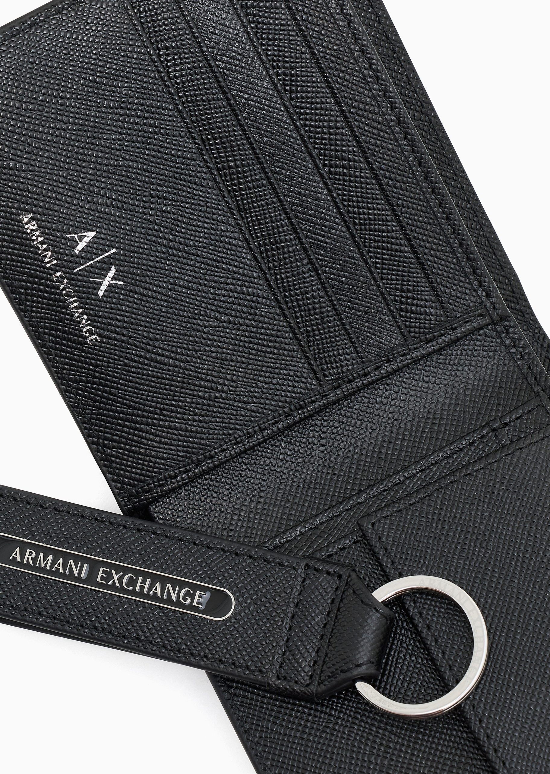 ARMANI EXCHANGE 男士牛皮革钱包钥匙圈小皮具套装