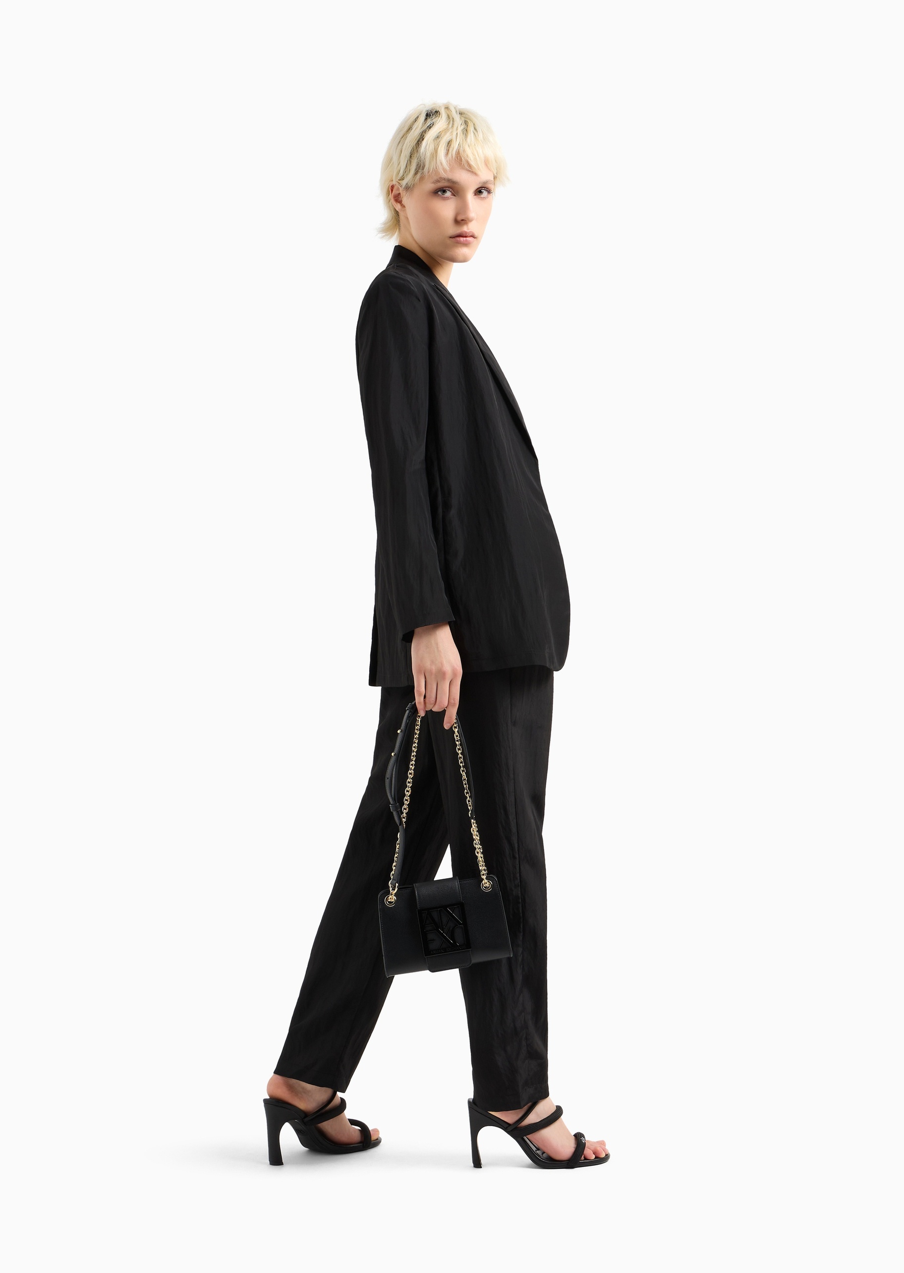 ARMANI EXCHANGE 女士磁扣三角形链条单肩斜挎迷你包