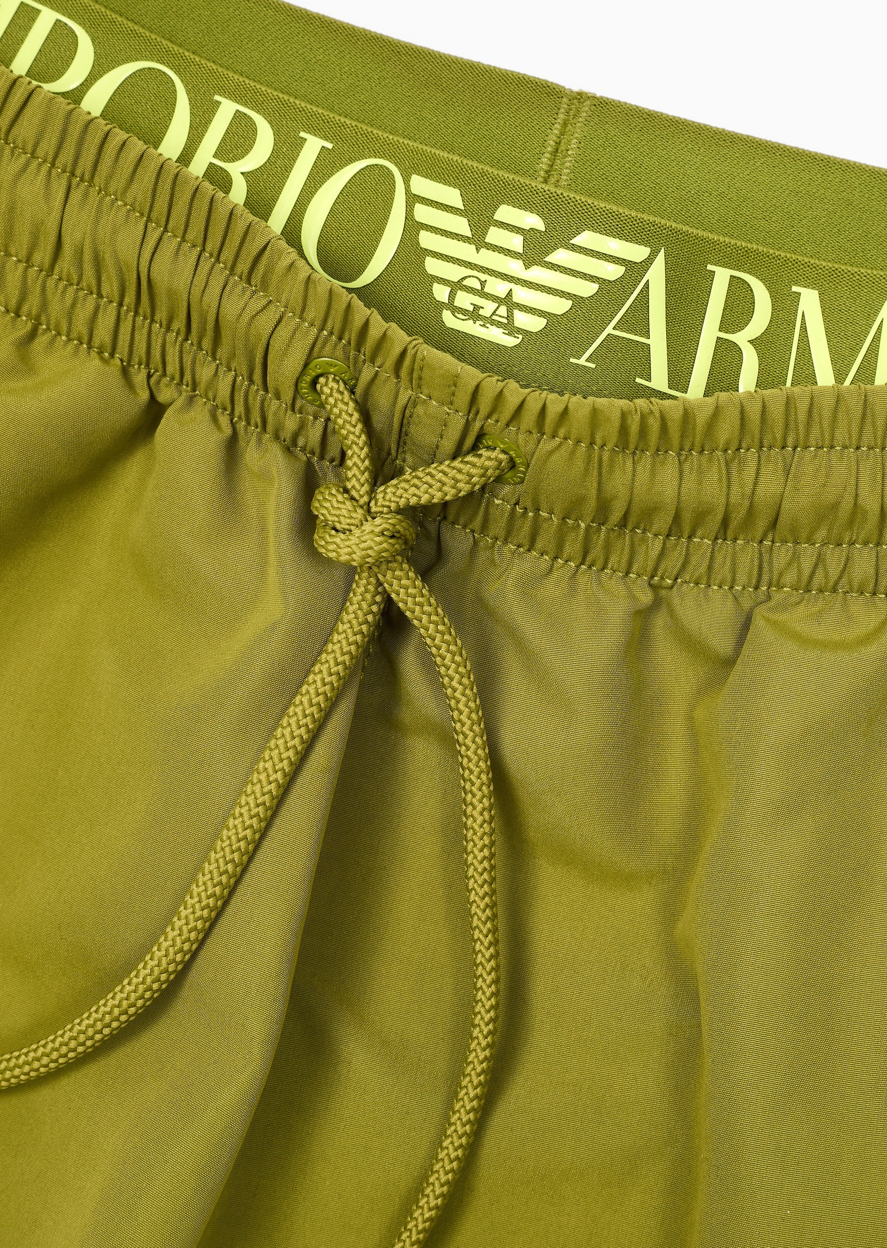 Emporio Armani 男士系带双层裤腰短款休闲度假沙滩裤
