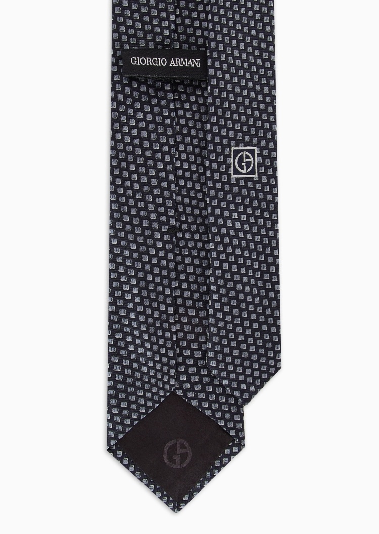 Giorgio Armani 男士桑蚕丝手打箭头型通体提花休闲领带