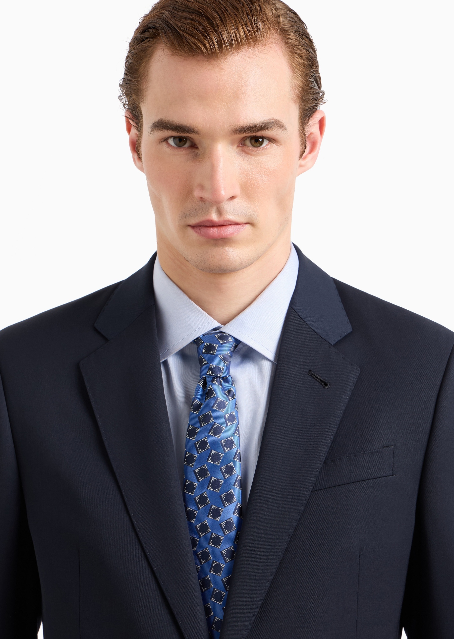 Giorgio Armani 男士桑蚕丝手打箭头型复古提花领带