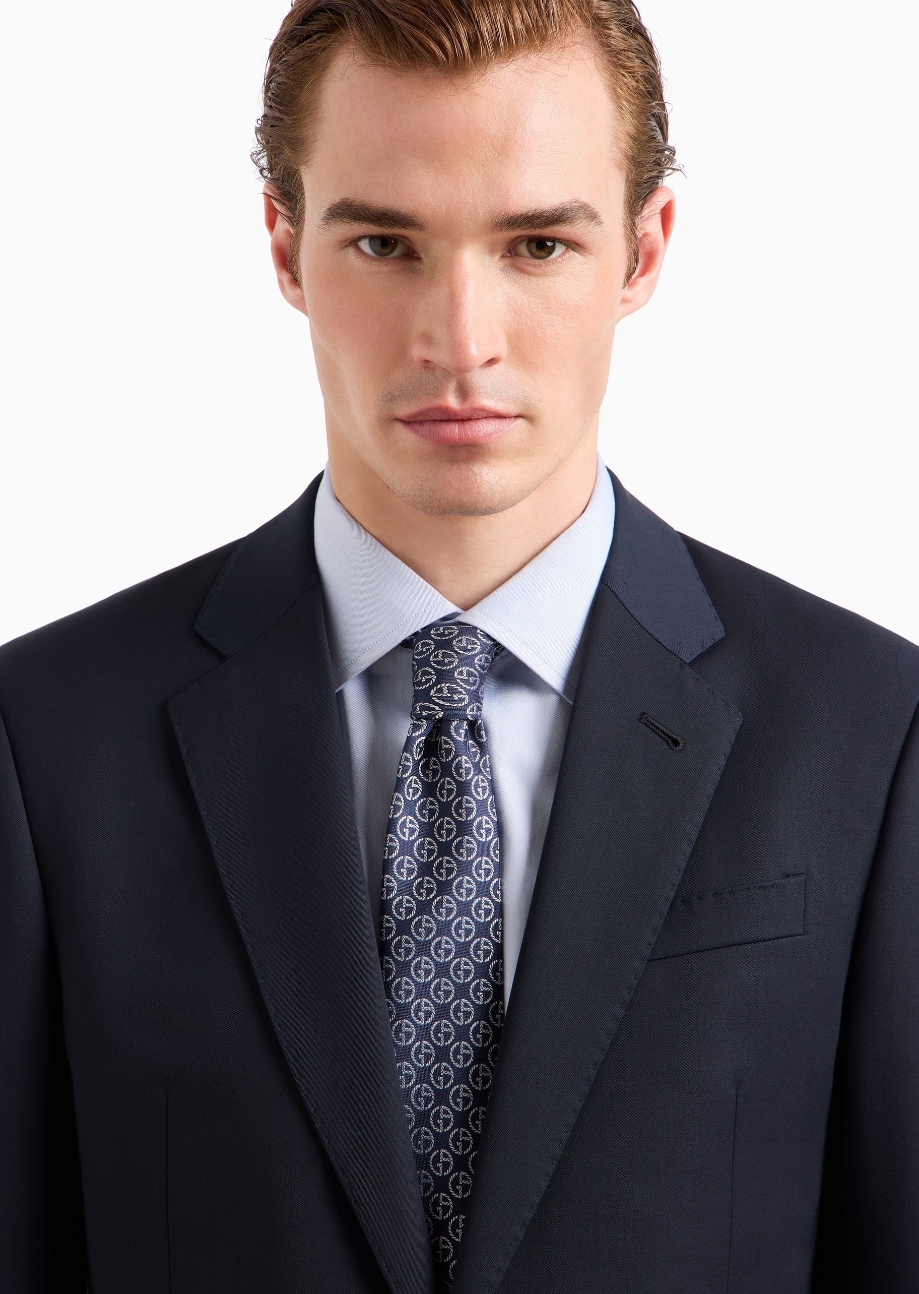 Giorgio Armani 男士桑蚕丝手打箭头型标识提花领带