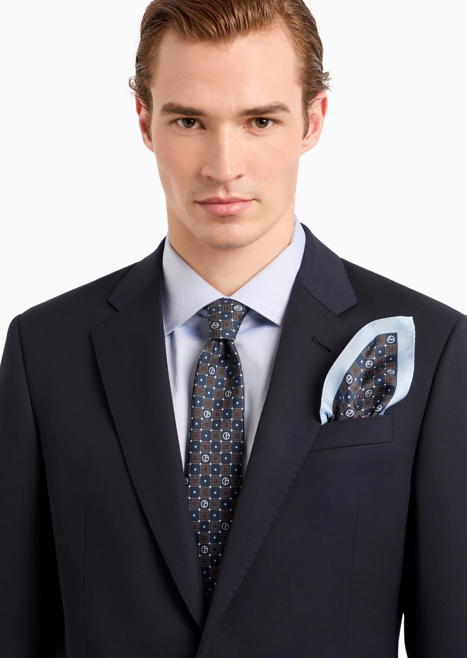 Giorgio Armani 男士桑蚕丝手打箭头型撞色提花领带