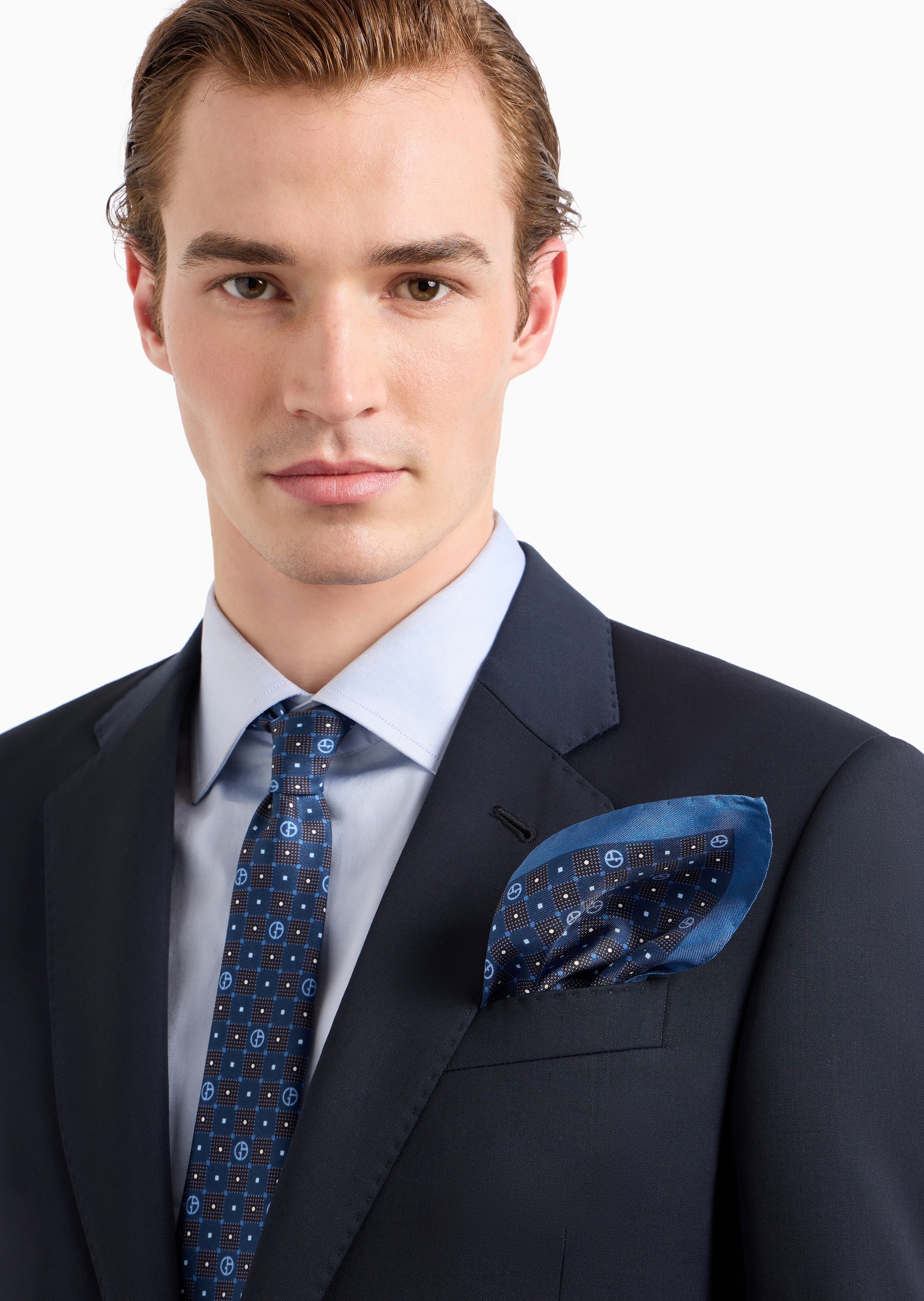 Giorgio Armani 男士桑蚕丝手打箭头型撞色提花领带