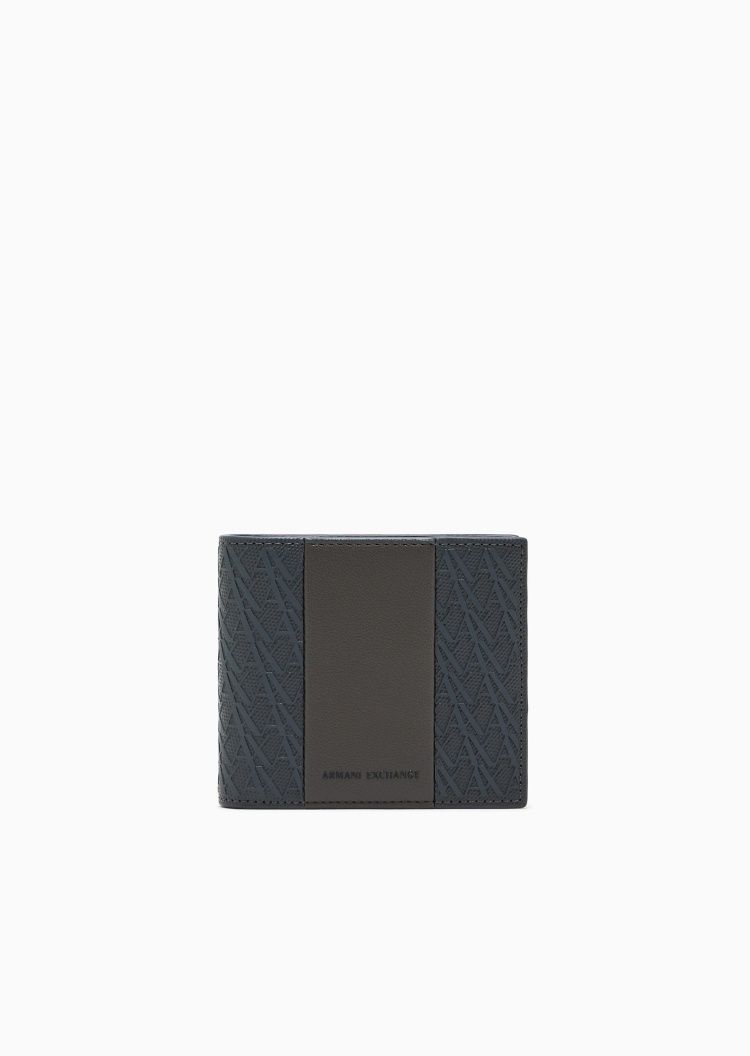 ARMANI EXCHANGE 男士对折短款多卡位LOGO压花手拿钱包