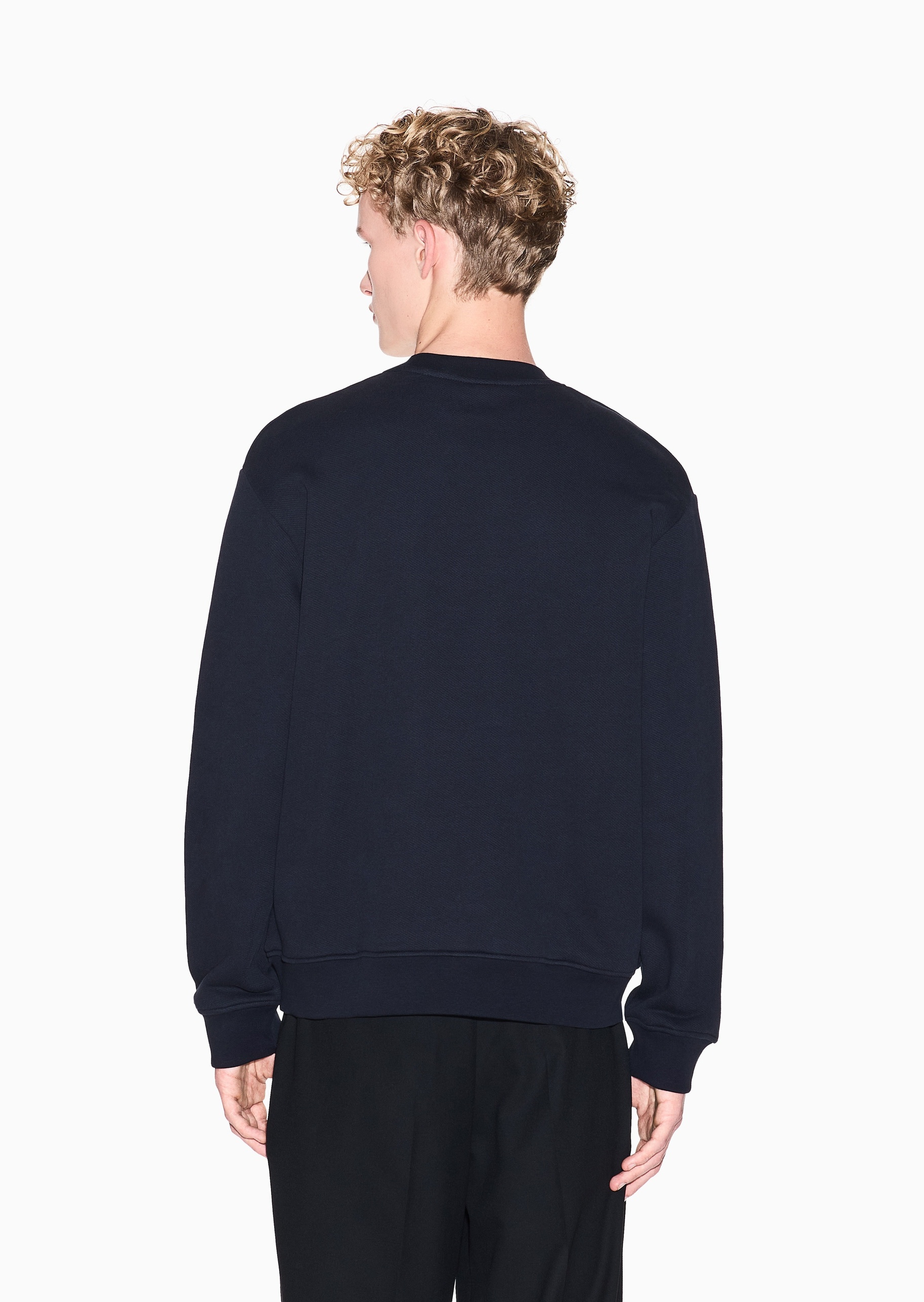 ARMANI EXCHANGE 男士纯棉重磅宽松长袖圆领刺绣卫衣