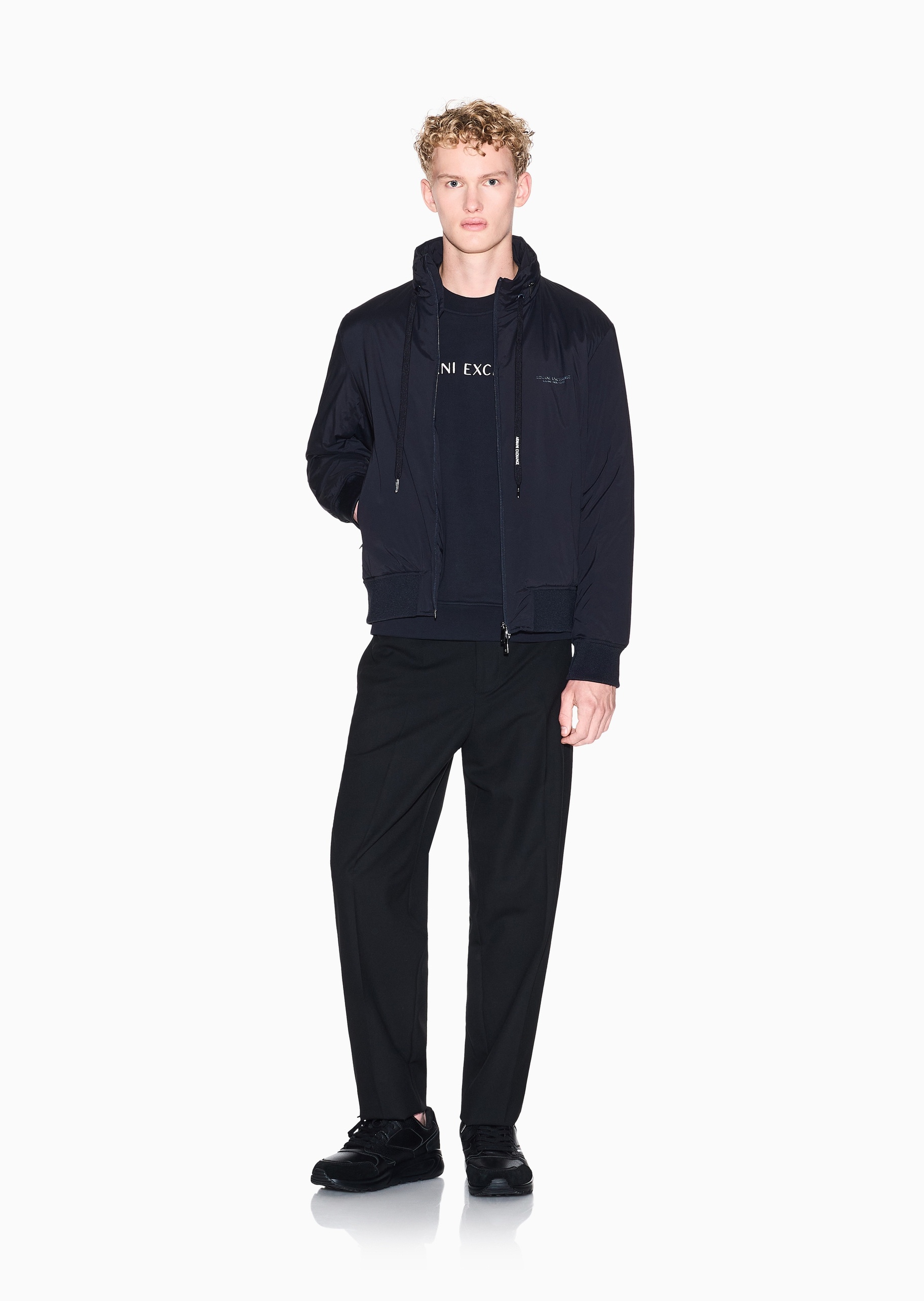 ARMANI EXCHANGE 男士纯棉重磅宽松长袖圆领刺绣卫衣