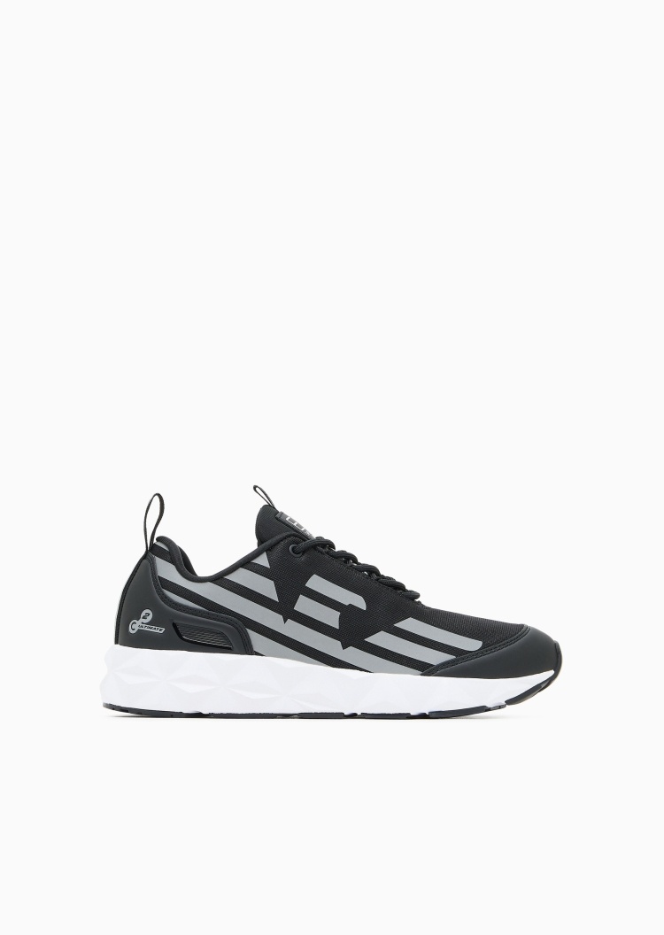 EA7 男女同款系带低帮鹰标LOGO运动鞋