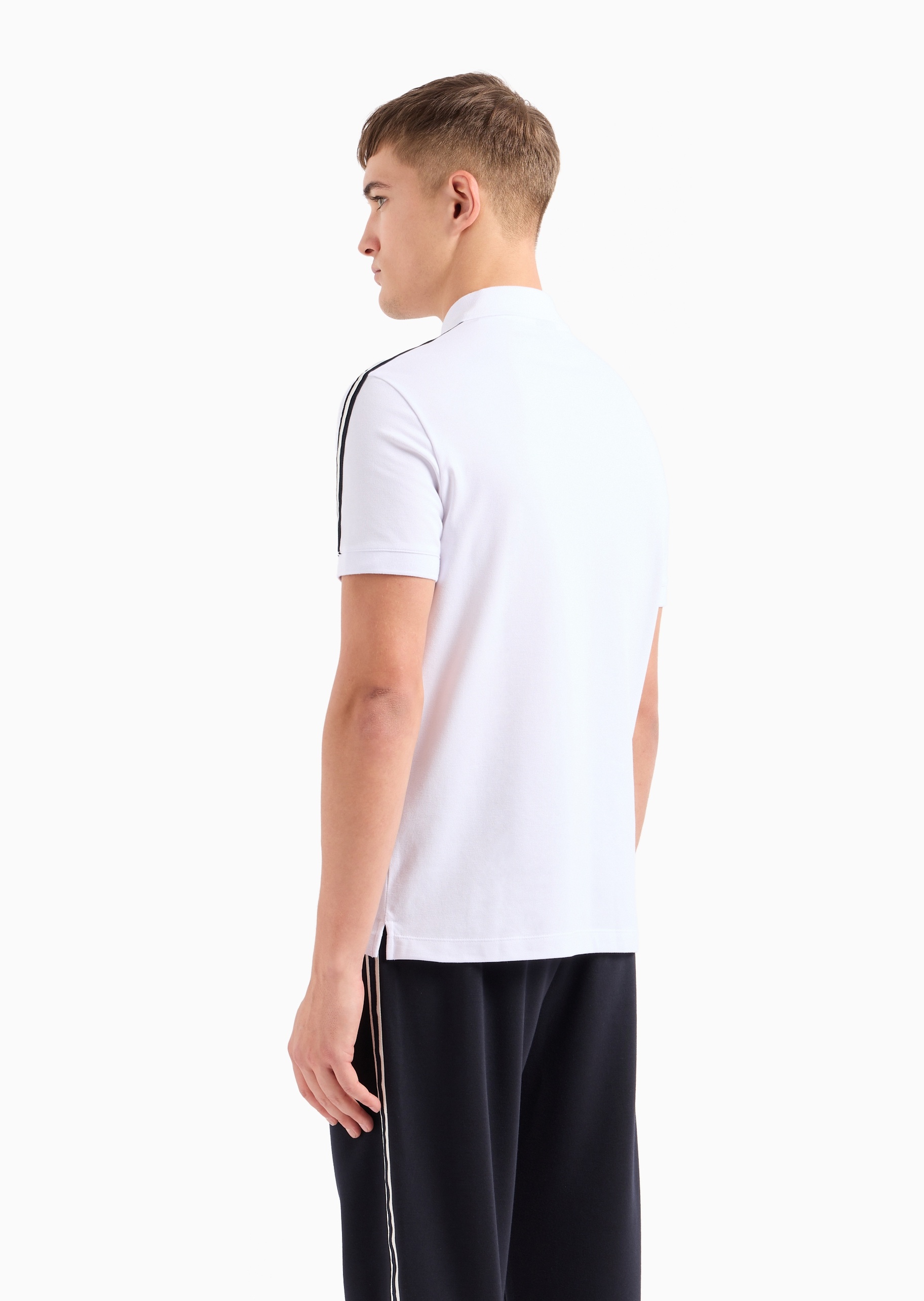 ARMANI EXCHANGE 男士纯棉微弹合身短袖翻领运动Polo衫
