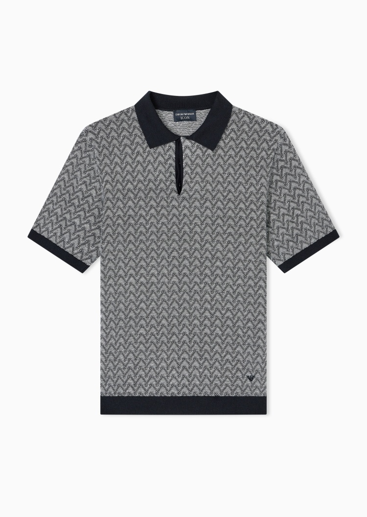 Emporio Armani 男士Polo领翻领老钱风短袖针织衫