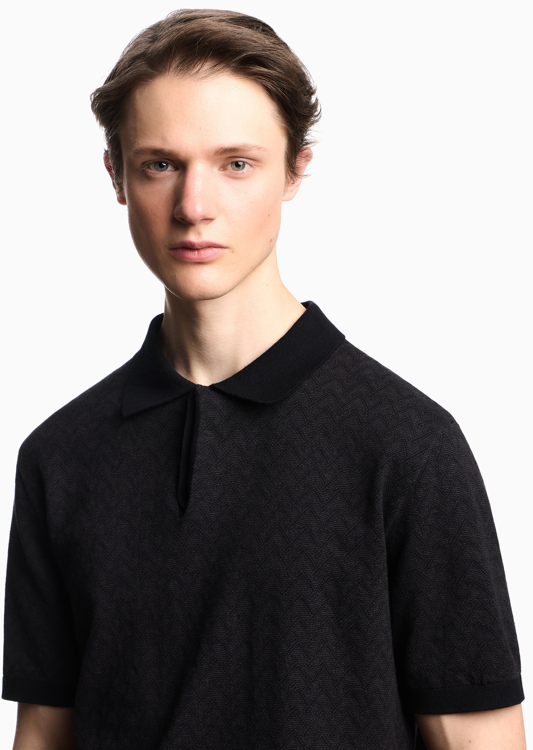 Emporio Armani 男士Polo领翻领老钱风短袖针织衫