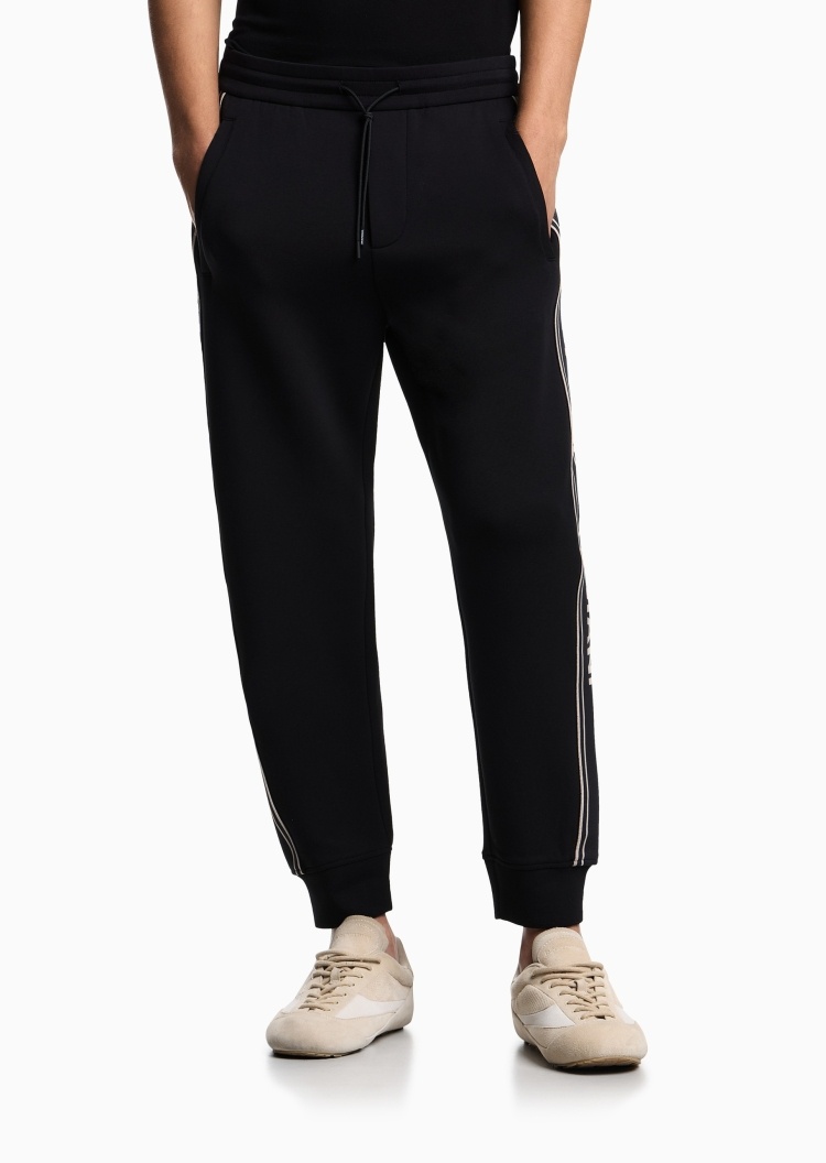 Emporio Armani 男士宽松休闲复古锥形束脚运动卫裤