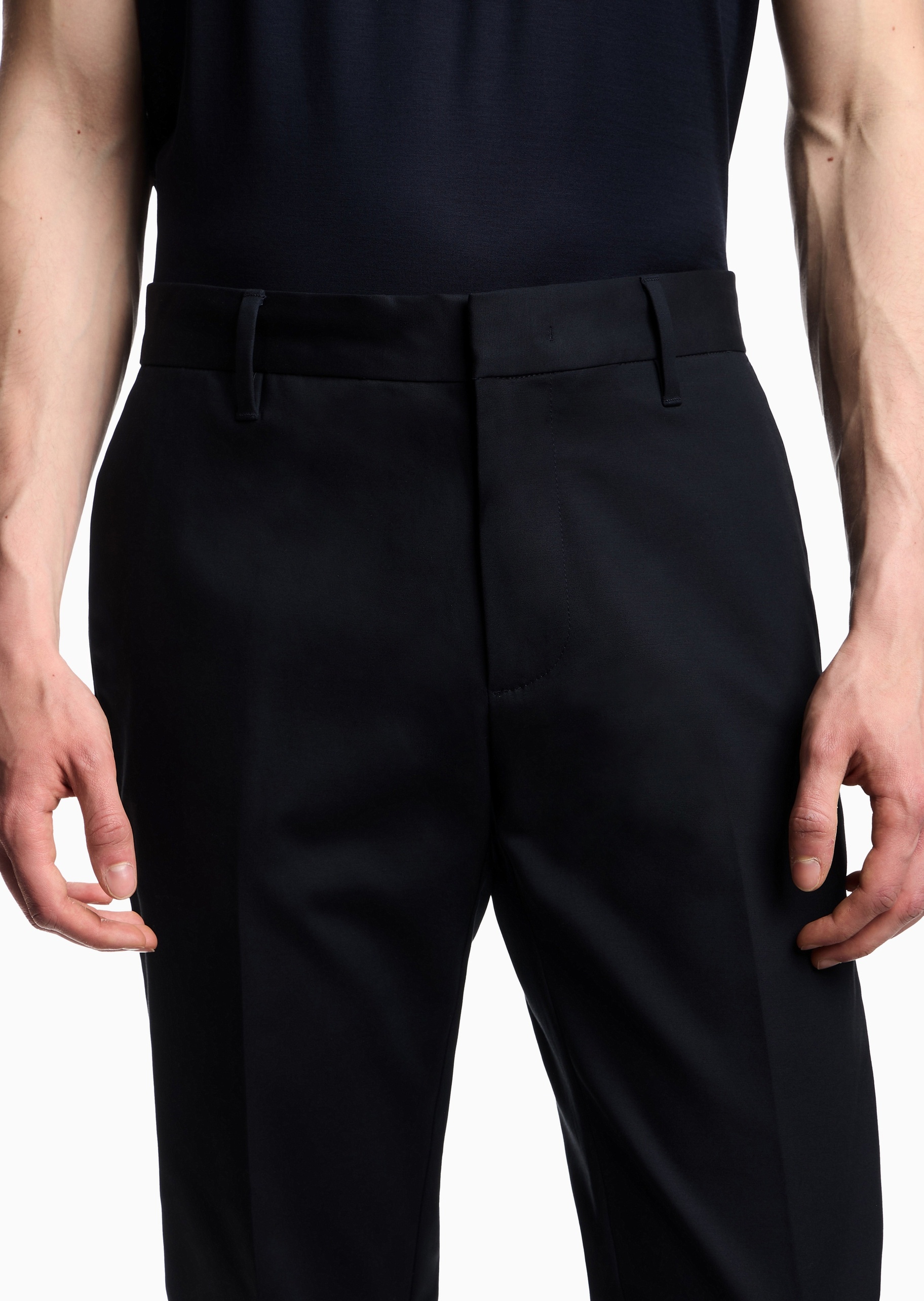 Emporio Armani 男士合身直筒微弹商务纯棉休闲裤