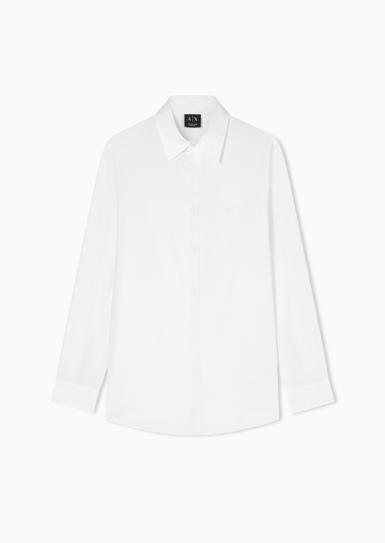 ARMANI EXCHANGE 男士刺绣纯棉长袖商务休闲西装衬衫