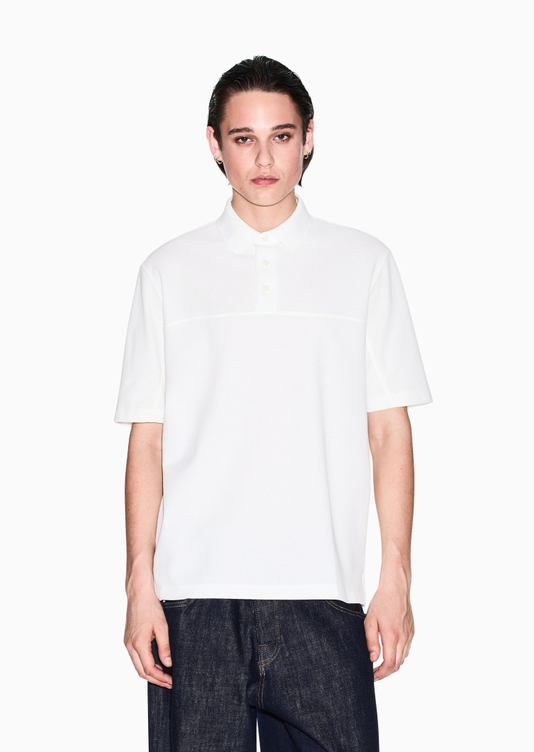 ARMANI EXCHANGE 男士全棉宽松短袖翻领纯色Polo衫