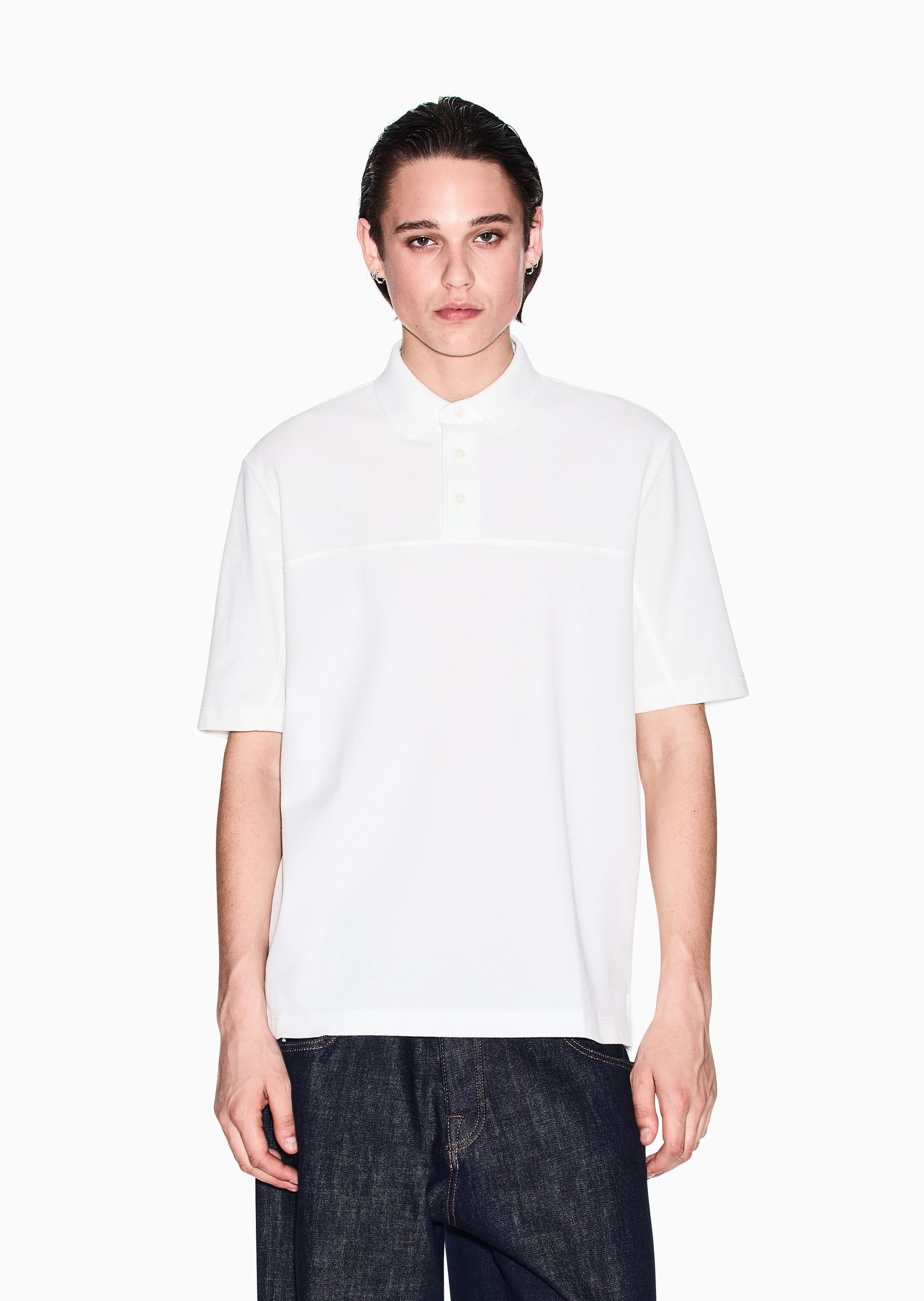ARMANI EXCHANGE 男士全棉宽松短袖翻领纯色Polo衫
