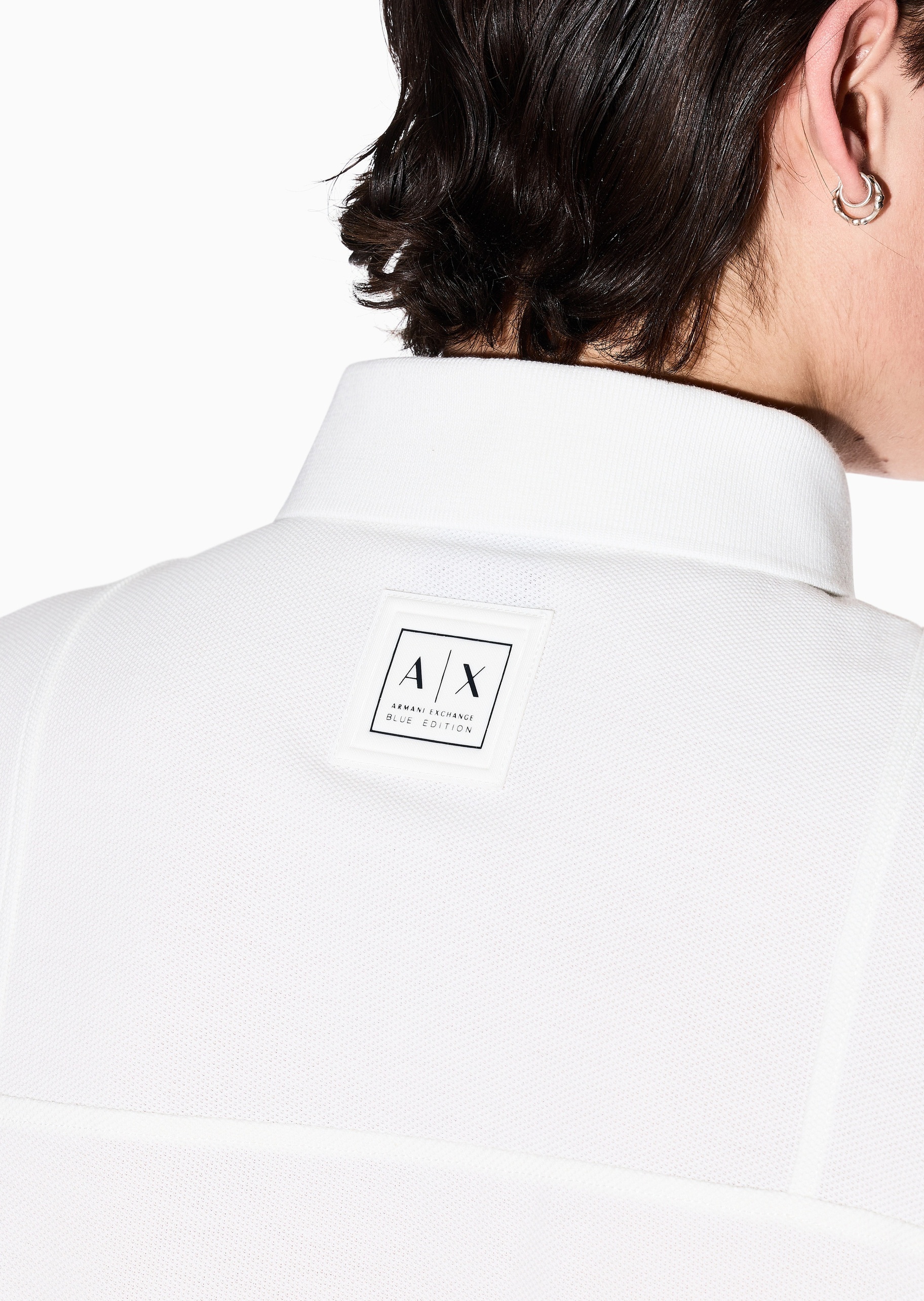 ARMANI EXCHANGE 男士全棉宽松短袖翻领纯色Polo衫
