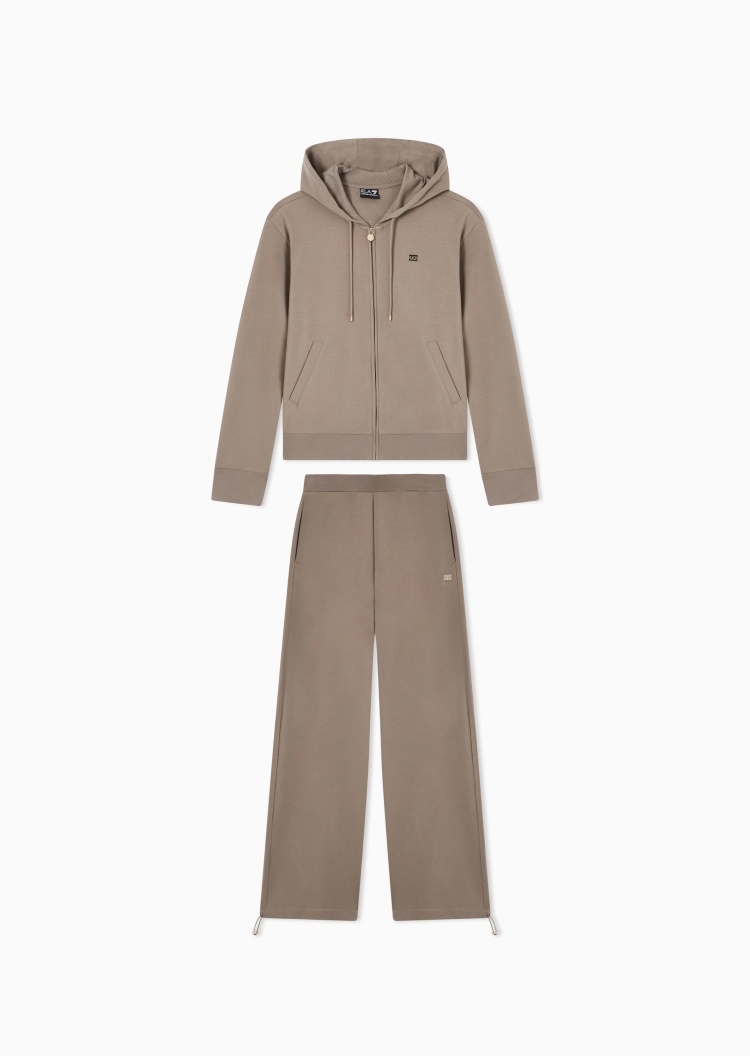 EA7 女士弹力连帽卫衣直筒卫裤运动套装